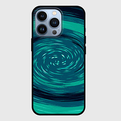 Чехол для iPhone 13 Pro Сине-зелёный спираль, цвет: 3D-черный