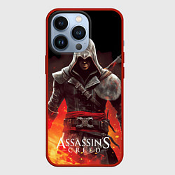 Чехол iPhone 13 Pro Assassins creed огненный фон вокруг