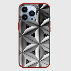Чехол для iPhone 13 Pro Черно белый узор, цвет: 3D-красный