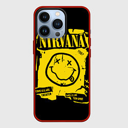 Чехол для iPhone 13 Pro Nirvana - смайлик, цвет: 3D-красный