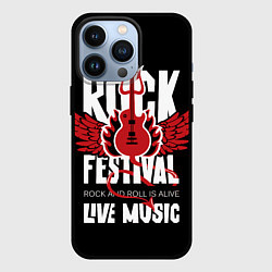 Чехол для iPhone 13 Pro Rock festival - live music, цвет: 3D-черный