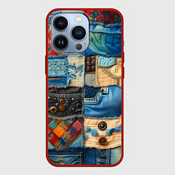 Чехол iPhone 13 Pro Vanguard denim patchwork - ai art