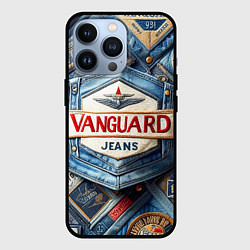 Чехол для iPhone 13 Pro Vanguard denim patchwork - ai art, цвет: 3D-черный