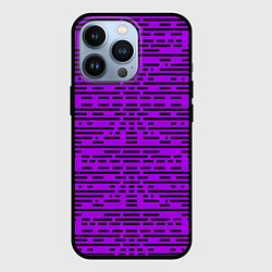 Чехол iPhone 13 Pro Чёрные полосы на фиолетовом фоне