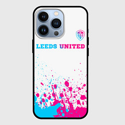 Чехол для iPhone 13 Pro Leeds United neon gradient style посередине, цвет: 3D-черный