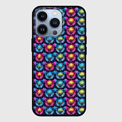 Чехол для iPhone 13 Pro Furry color anime animal faces, цвет: 3D-черный