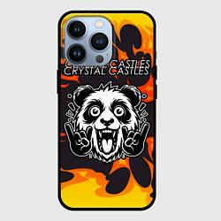 Чехол iPhone 13 Pro Crystal Castles рок панда и огонь