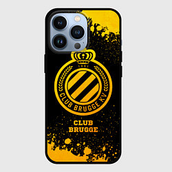 Чехол для iPhone 13 Pro Club Brugge - gold gradient, цвет: 3D-черный