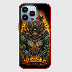 Чехол iPhone 13 Pro Мощный военный медведь СССР