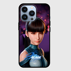 Чехол для iPhone 13 Pro Stellar Blade Eve purple, цвет: 3D-черный