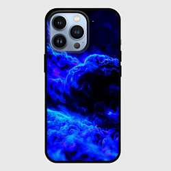 Чехол для iPhone 13 Pro Синий густой дым - inferno blue, цвет: 3D-черный