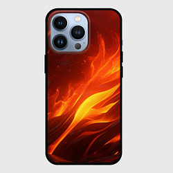 Чехол для iPhone 13 Pro Яркие языки пламени, цвет: 3D-черный