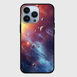 Чехол для iPhone 13 Pro Галактика и планеты, цвет: 3D-черный