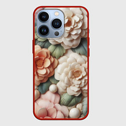 Чехол для iPhone 13 Pro Текстурный фон в пастельных тонах, цвет: 3D-красный