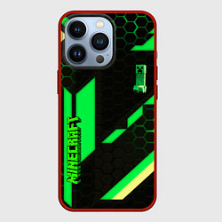 Чехол для iPhone 13 Pro Minecraft creeper game pattern, цвет: 3D-красный