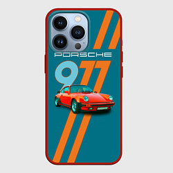 Чехол для iPhone 13 Pro Porsche 911 немецкий спорткар, цвет: 3D-красный