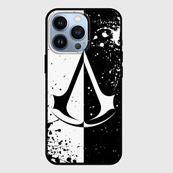 Чехол для iPhone 13 Pro Assasins Creed - black and white, цвет: 3D-черный