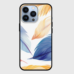 Чехол для iPhone 13 Pro Акварельные перья, цвет: 3D-черный