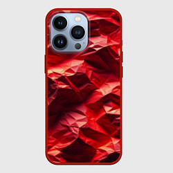 Чехол iPhone 13 Pro Эффект текстуры мятой красной бумаги