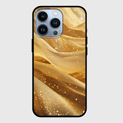 Чехол для iPhone 13 Pro Золотистая текстура с блестками, цвет: 3D-черный