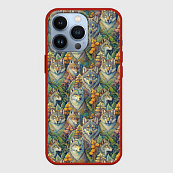 Чехол iPhone 13 Pro Волки паттерн