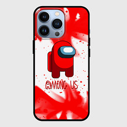 Чехол для iPhone 13 Pro Амонг ас красный огонь, цвет: 3D-черный