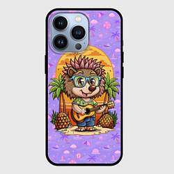 Чехол для iPhone 13 Pro Ежик играет на гитаре жаркое лето, цвет: 3D-черный