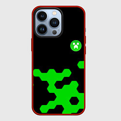 Чехол для iPhone 13 Pro Minecraft game creeper, цвет: 3D-красный