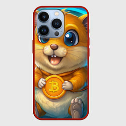 Чехол для iPhone 13 Pro Хомячок с криптой, цвет: 3D-красный