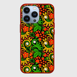 Чехол для iPhone 13 Pro Русский узор, цвет: 3D-красный