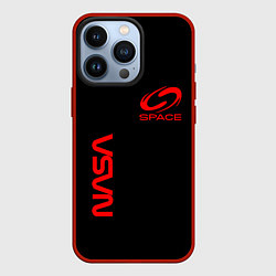 Чехол iPhone 13 Pro Nasa space red logo