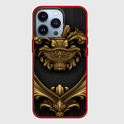 Чехол для iPhone 13 Pro Золотая корона с узорами, цвет: 3D-красный