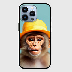 Чехол для iPhone 13 Pro Мартышка в шляпе, цвет: 3D-черный