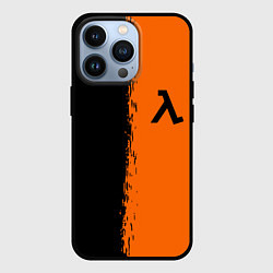 Чехол для iPhone 13 Pro Half life краски оранж, цвет: 3D-черный