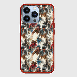 Чехол для iPhone 13 Pro Акварель -мотогонщики, цвет: 3D-красный