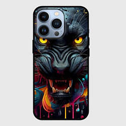 Чехол для iPhone 13 Pro Оскал свирепой пантеры - нейросеть, цвет: 3D-черный