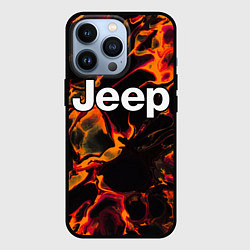 Чехол для iPhone 13 Pro Jeep red lava, цвет: 3D-черный