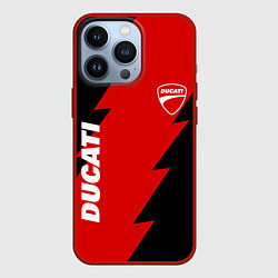 Чехол для iPhone 13 Pro Ducati - logo, цвет: 3D-красный