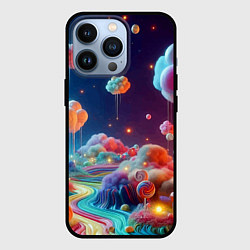 Чехол для iPhone 13 Pro Planet chupa chups - neon glow, цвет: 3D-черный