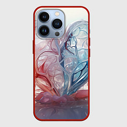 Чехол для iPhone 13 Pro Сердце - плазменная текстура, цвет: 3D-красный