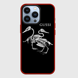 Чехол для iPhone 13 Pro Gussi - two skeletons of a goose, цвет: 3D-красный