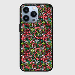Чехол для iPhone 13 Pro Человечки с длинными носами, цвет: 3D-черный