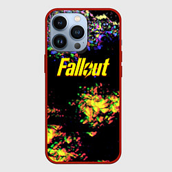 Чехол для iPhone 13 Pro Fallout краски, цвет: 3D-красный