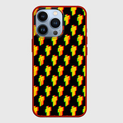 Чехол для iPhone 13 Pro Billie Eilish glitch pattern, цвет: 3D-красный