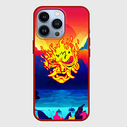 Чехол iPhone 13 Pro Samurai fire logo japan