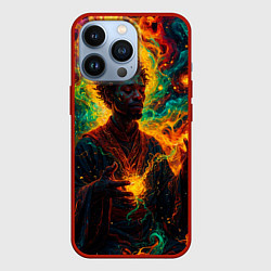 Чехол для iPhone 13 Pro Огненный монах, цвет: 3D-красный
