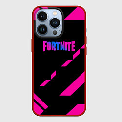 Чехол для iPhone 13 Pro Fortnite geometry pink, цвет: 3D-красный