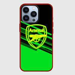 Чехол для iPhone 13 Pro Arsenal geometry line green, цвет: 3D-красный