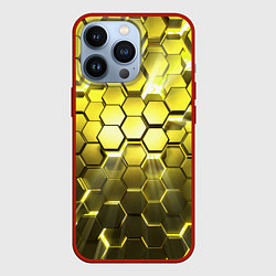 Чехол iPhone 13 Pro Золотые соты