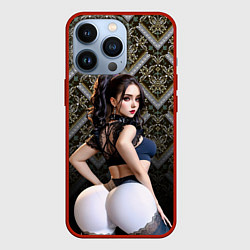 Чехол iPhone 13 Pro Сексуальная девушка в белом обтягивающем белье